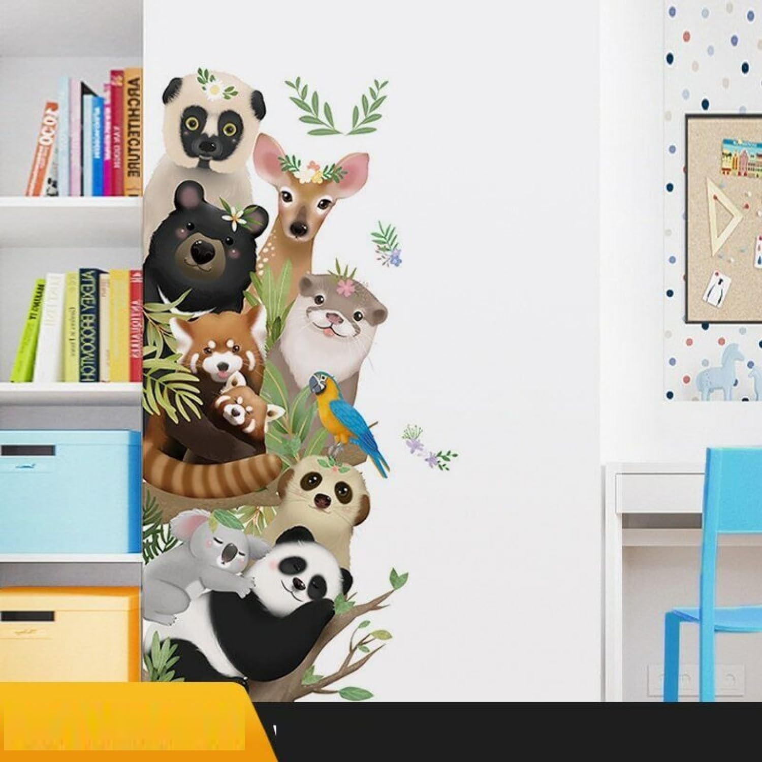 JAAMSO ROYALS-Super Cute Animals Decorative Self Adhesive PVC Vinyl Kids Room Wall Sticker-Hall-Bed Room-Living Room-Decor Wall Sticker-Stumbit Kids